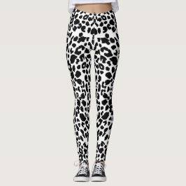 Leggings estampadas com leopardo branco