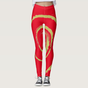 Leggings Estampadas com Redemoinho Dourado
