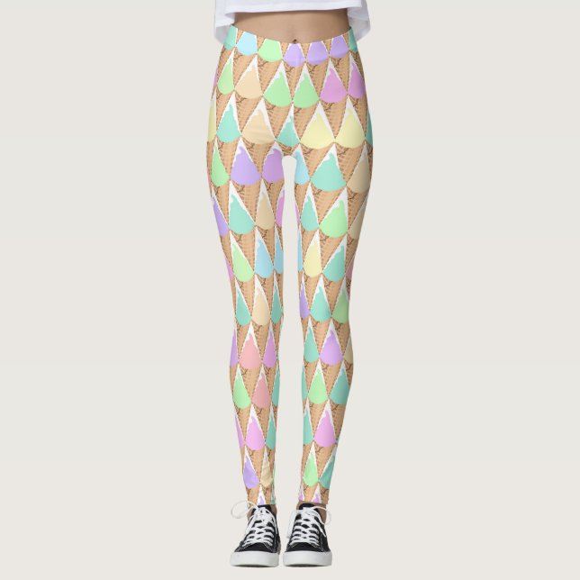 Leggings Estampadas com Sorvete Pastel de Primaver (Frente)