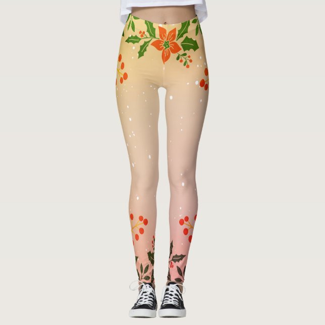 Leggings ESTAMPADAS PADRÃO AÇAFRÃO E NEVE (Frente)