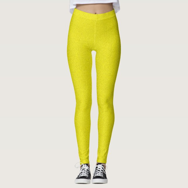 Leggings estampado texturizado tinta amarela (Frente)