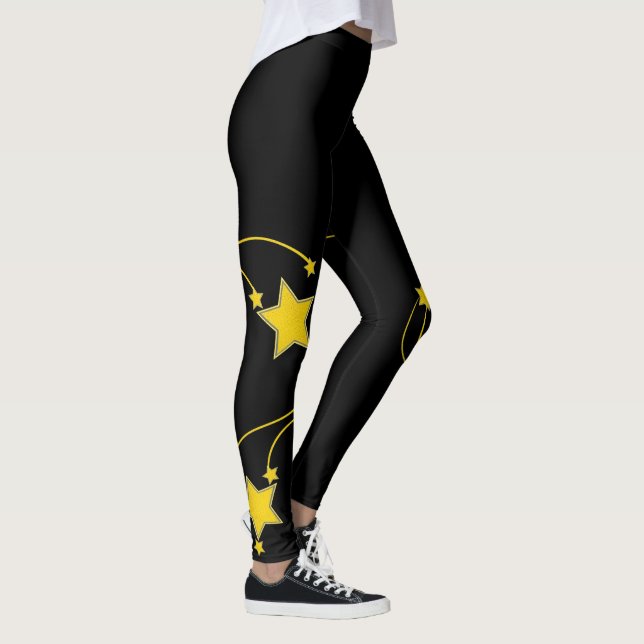 Leggings Estrelas Amarelas Negras (Direita)