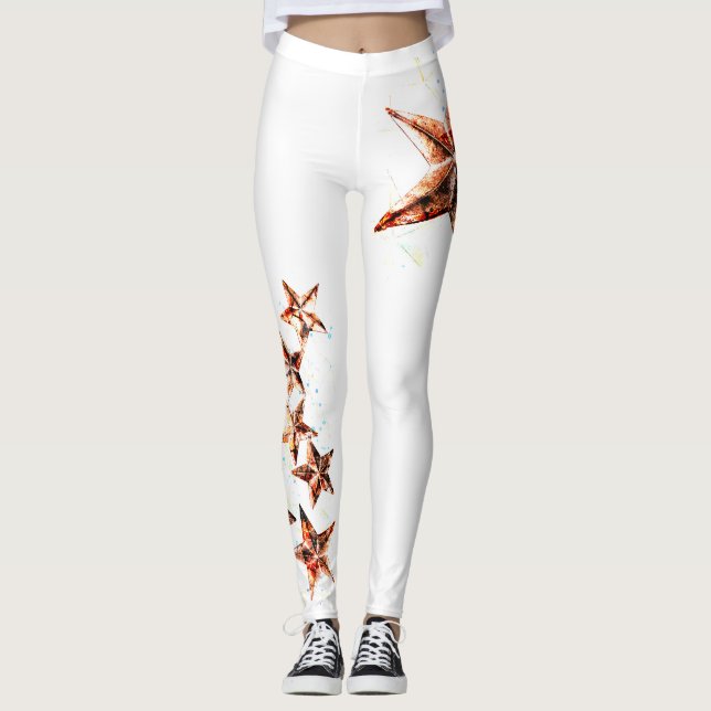 Leggings Estrelas de Coroa de Cobre (Frente)