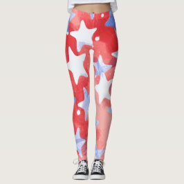 Leggings Estrelas Patrióticas para 4 de Julho