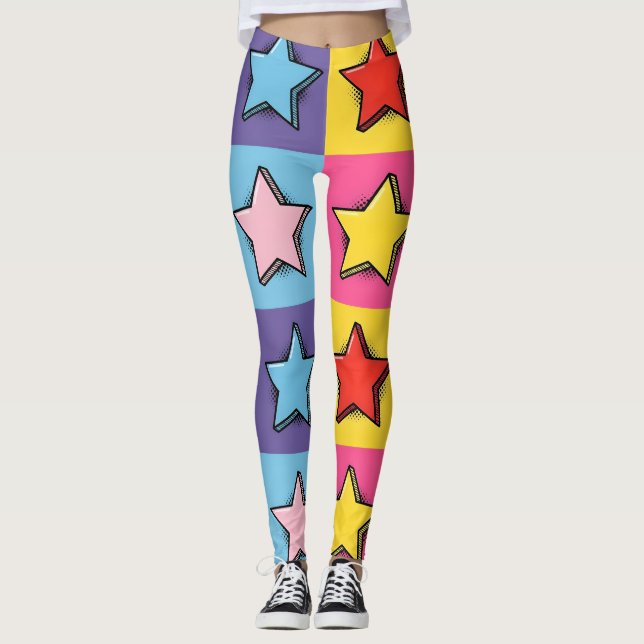 Leggings Estrelas Pop Art (Frente)
