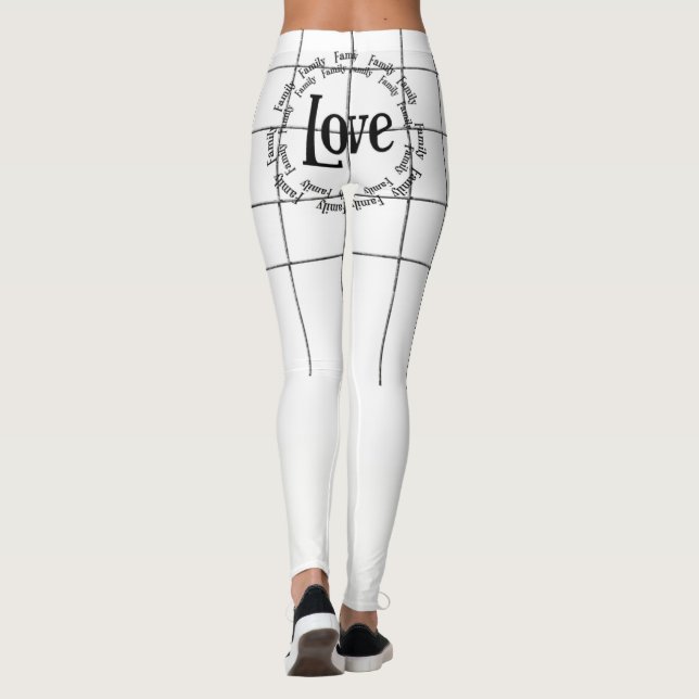 Leggings Família Amor Preto Branco  (Verso)