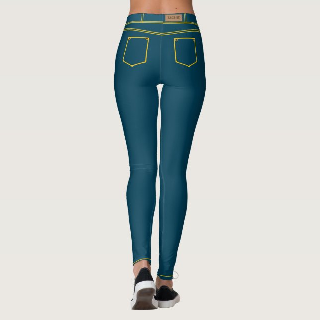 Leggings Faux Jeans Azul-Marinho (Verso)