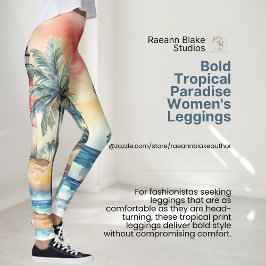 Leggings femininas Bold Tropical Paradise