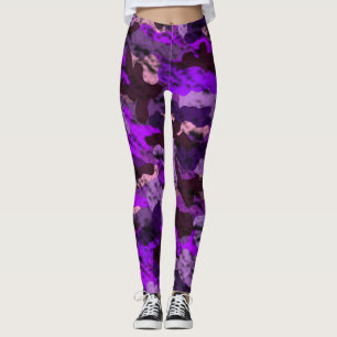 Leggings femininas camufladas roxas