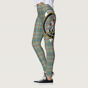 Leggings femininas Clan Balfour Crest Tartan Scots