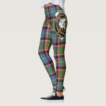 Leggings femininas Clan Norvel Crest Tartan Scotst