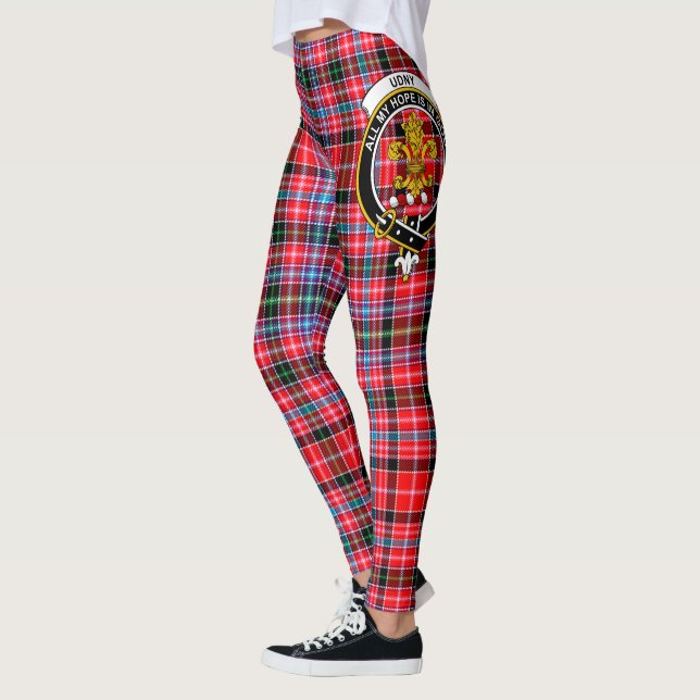 Leggings femininas Clan Udny Crest Tartan Scotstee (Esquerda)