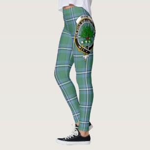 Leggings femininas com Crista do Clã Irvine Xadrez