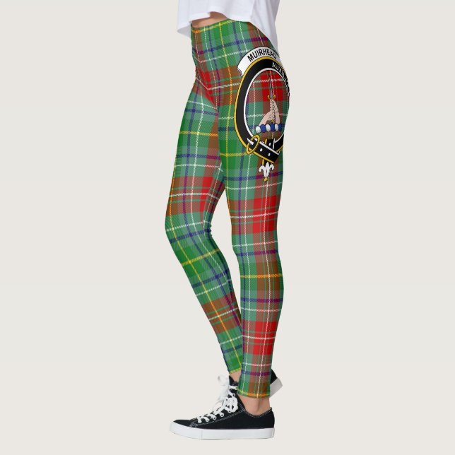 Leggings femininas com Crista do Clã Muirhead Tart (Esquerda)