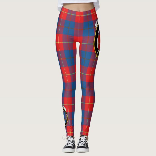Leggings femininas com crista do clã Scotstee Gall (Frente)