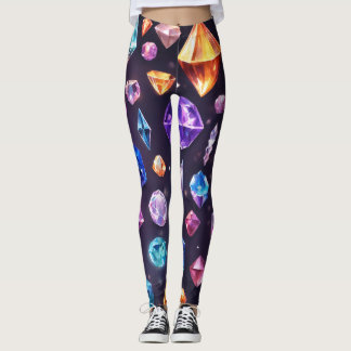 leggings femininas com designs de diamante