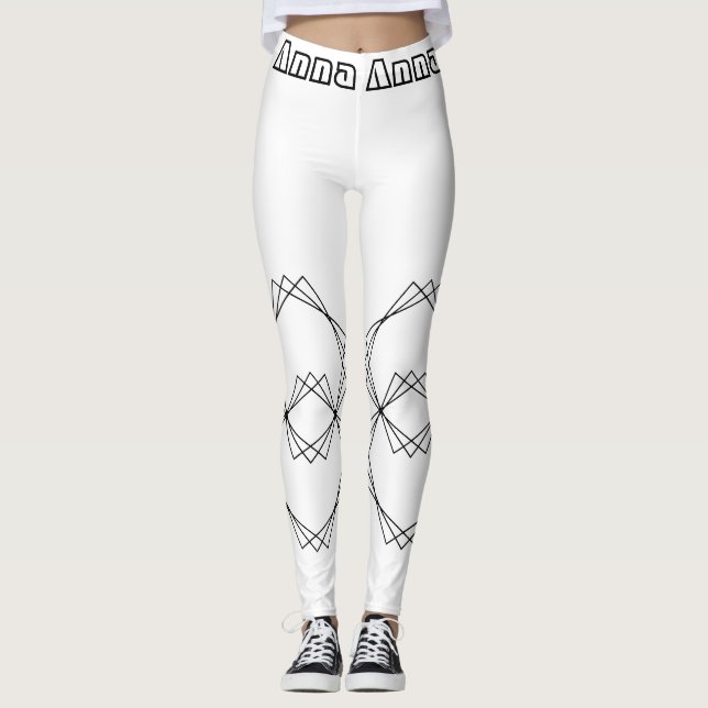 Leggings femininas com padrão abstrato Chic Outono (Frente)