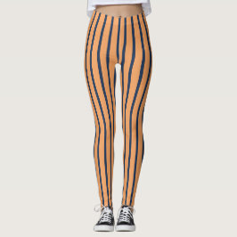 Leggings Femininas com Padrão de Listras Verticais