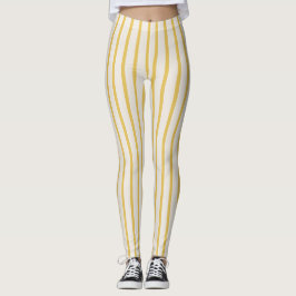 Leggings Femininas com Padrão de Listras Verticais
