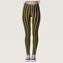Leggings Femininas com Padrão de Listras Verticais
