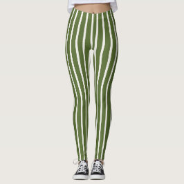 Leggings femininas com padrão de listras verticais
