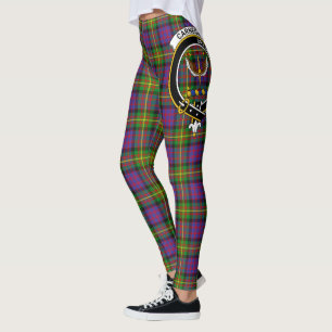 Leggings femininas com padrão tartan do clã Scotst