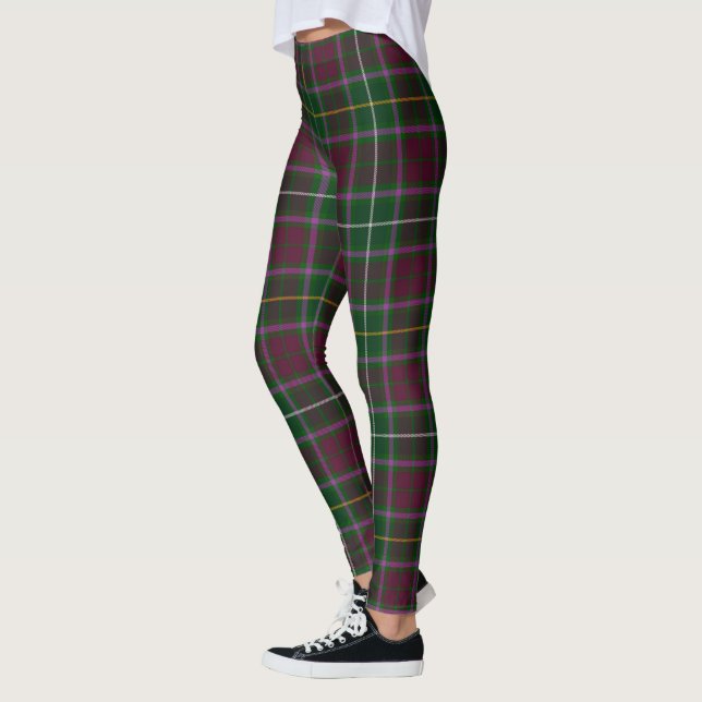 Leggings femininas com tartan do clã Carruthers Sc (Esquerda)