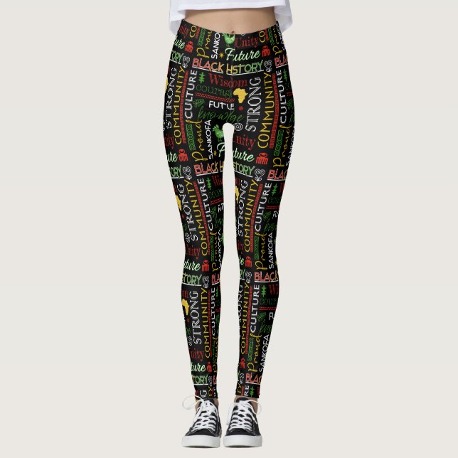 Leggings femininas com vários Designs da história  (Frente)