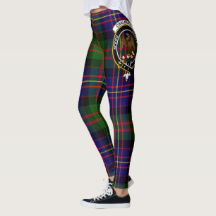 Leggings femininas com xadrez Crest do Clã Chalmer