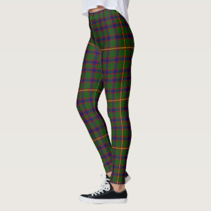 Leggings femininas com xadrez da casa do clã Scots