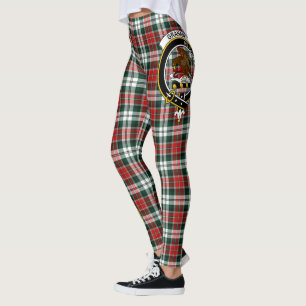 Leggings femininas com xadrez do brasão do clã Gra