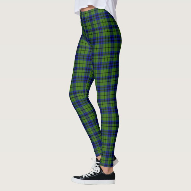 Leggings femininas com xadrez do Clã Dickson Scots (Esquerda)