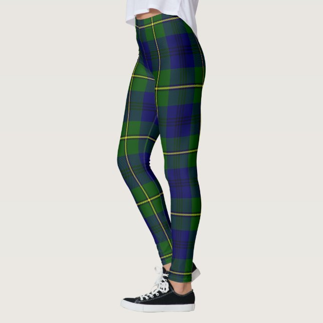 Leggings femininas com xadrez do Clã Johnson Scots (Esquerda)