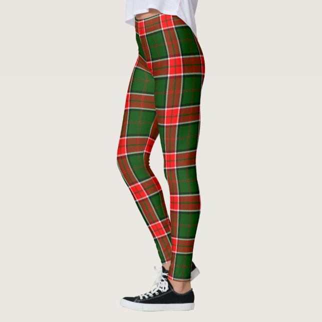 Leggings femininas com xadrez do clã Pollock Scots (Esquerda)