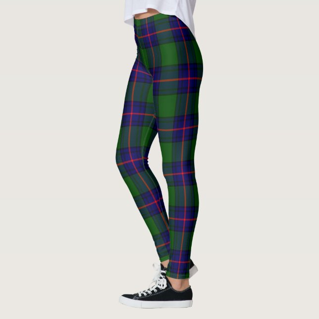 Leggings femininas com xadrez moderno do clã Scots (Esquerda)