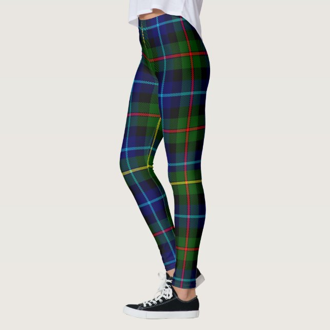 Leggings femininas com xadrez moderno do clã Scots (Esquerda)