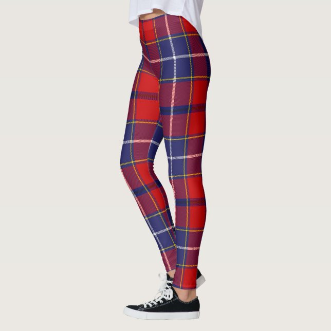 Leggings femininas com xadrez Wishart do Clã Scots (Esquerda)
