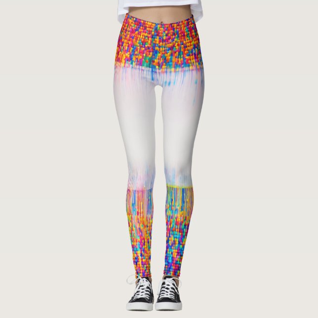 Leggings femininas de alta cintura - Na moda, estr (Frente)