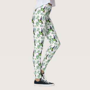 Leggings femininas de beija-flor verde - Na moda C