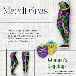 Leggings Femininas de Mardi Gras