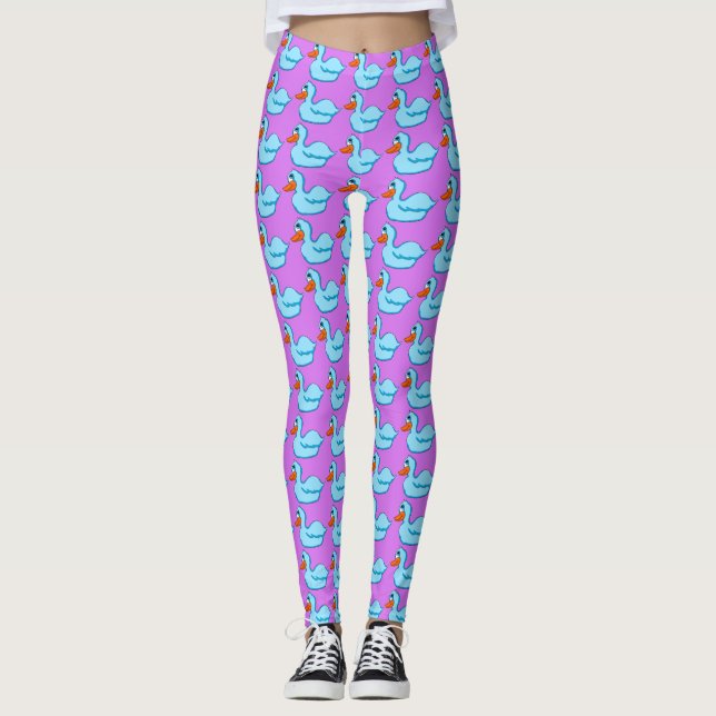 Leggings femininas de pata azul (Frente)