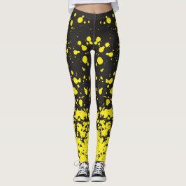 Leggings femininas de pontas amarelas