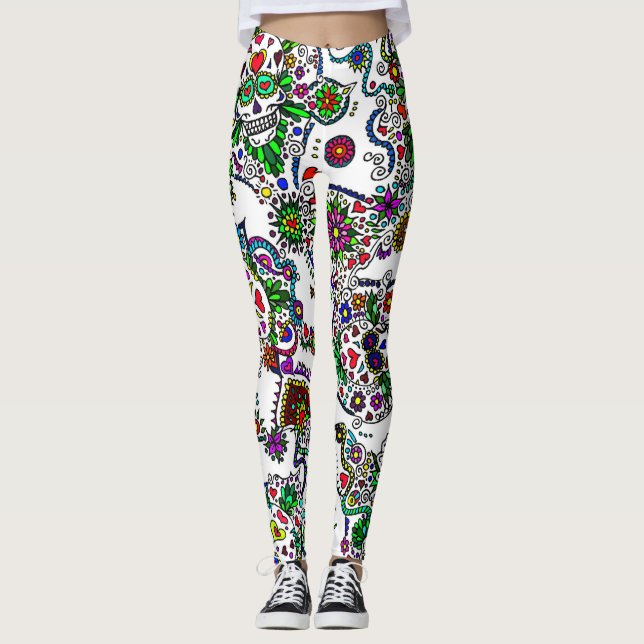 Leggings Femininas Dia dos Mortos (Frente)