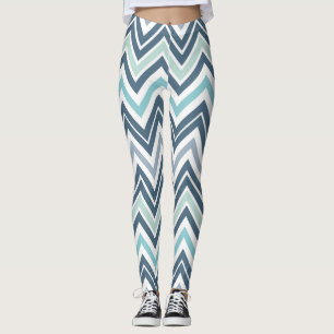 Leggings femininas do diafragma azul/verde