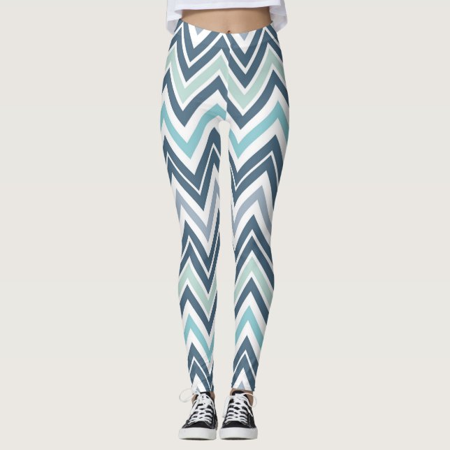 Leggings femininas do diafragma azul/verde (Frente)