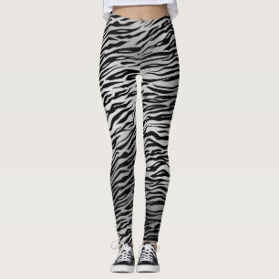 Leggings femininas do Impressão de Tigre Preto