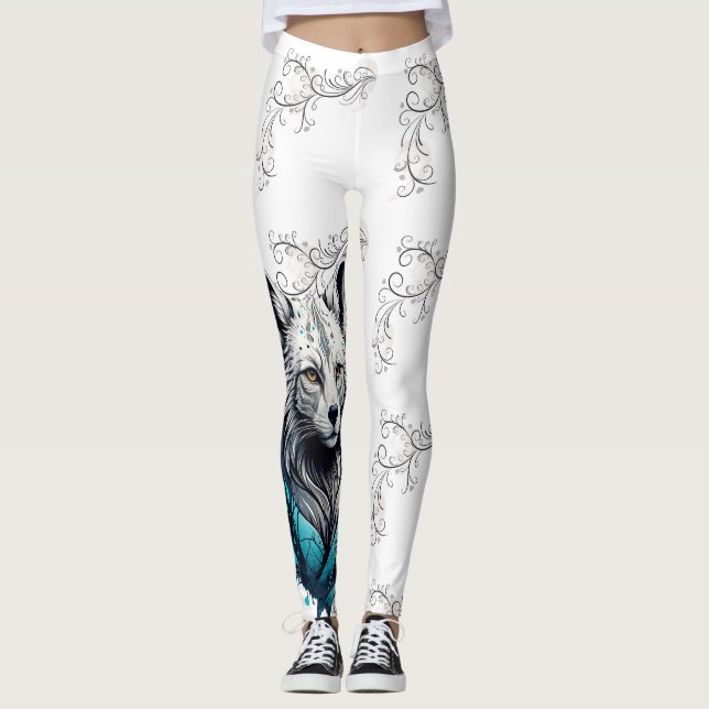Leggings femininas do lobo super digital (Frente)