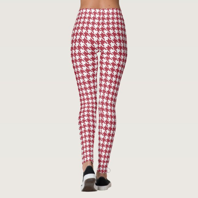 Leggings femininas do Red Houndstooth (Verso)