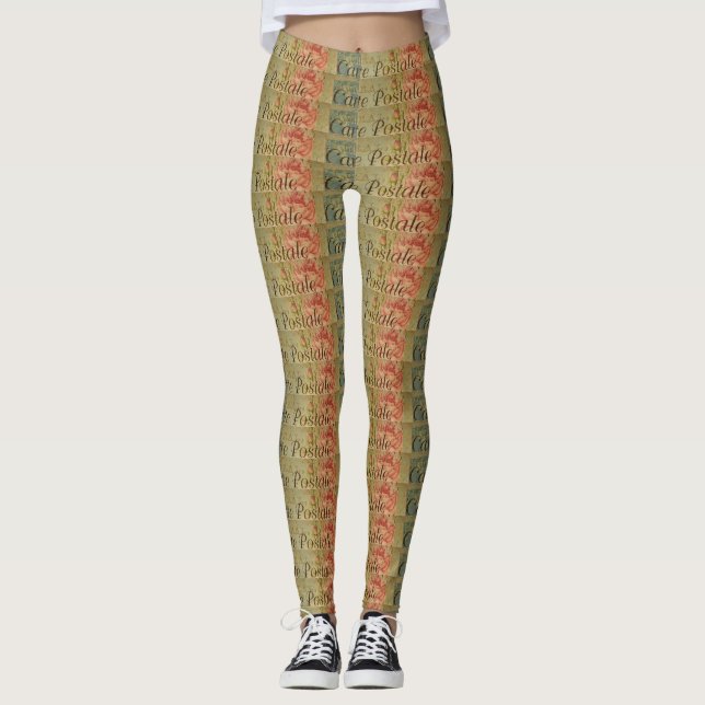 Leggings femininas em cartão-postal francês (Frente)