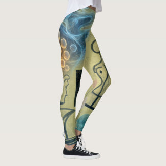 Leggings femininas estilo colagem